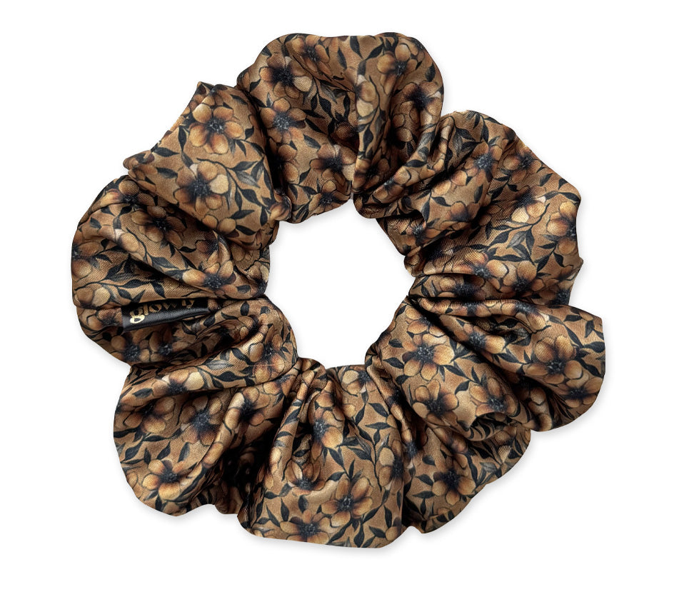 Saténová scrunchie - Brown Spice