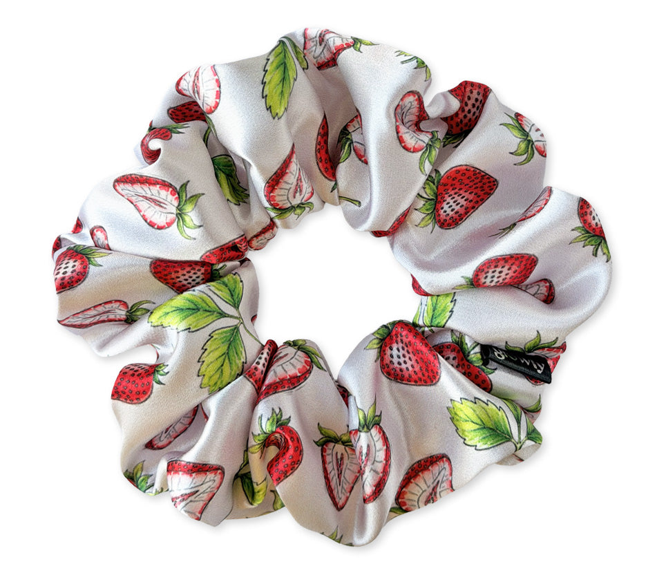 Saténová scrunchie - Strawberry