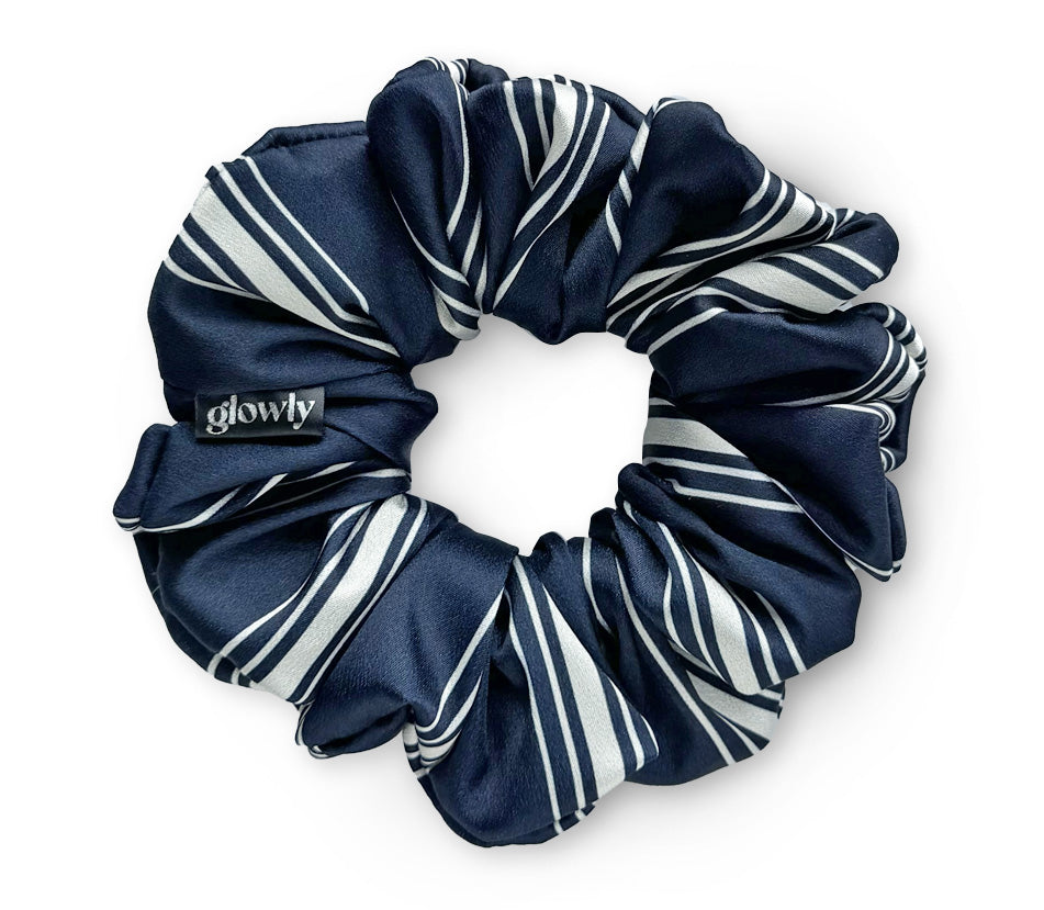 Saténová scrunchie - Marina navy