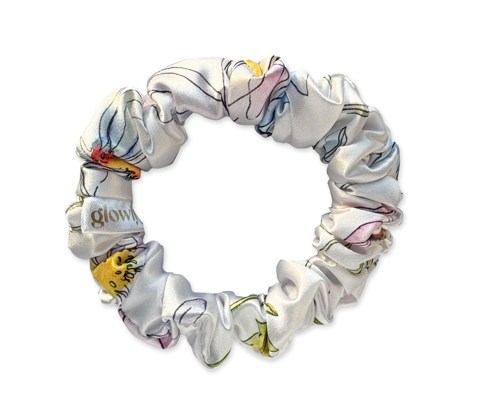 Mini saténová scrunchie - Lazy Daisy