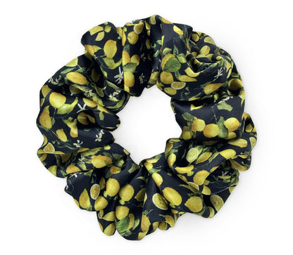Hedvábná scrunchie - Limone black