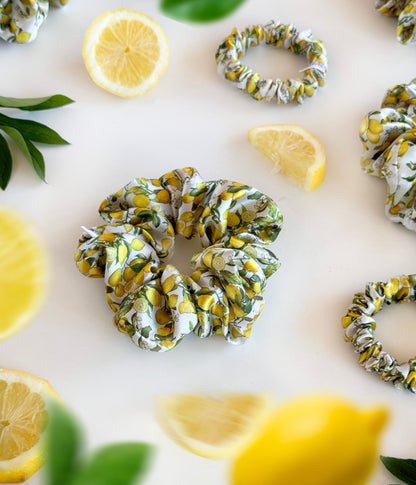 Mini hedvábná scrunchie - Limone