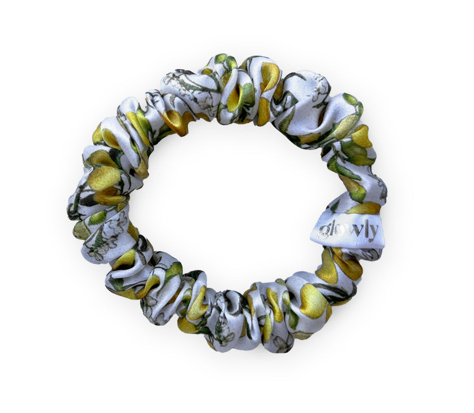 Mini hedvábná scrunchie - Limone