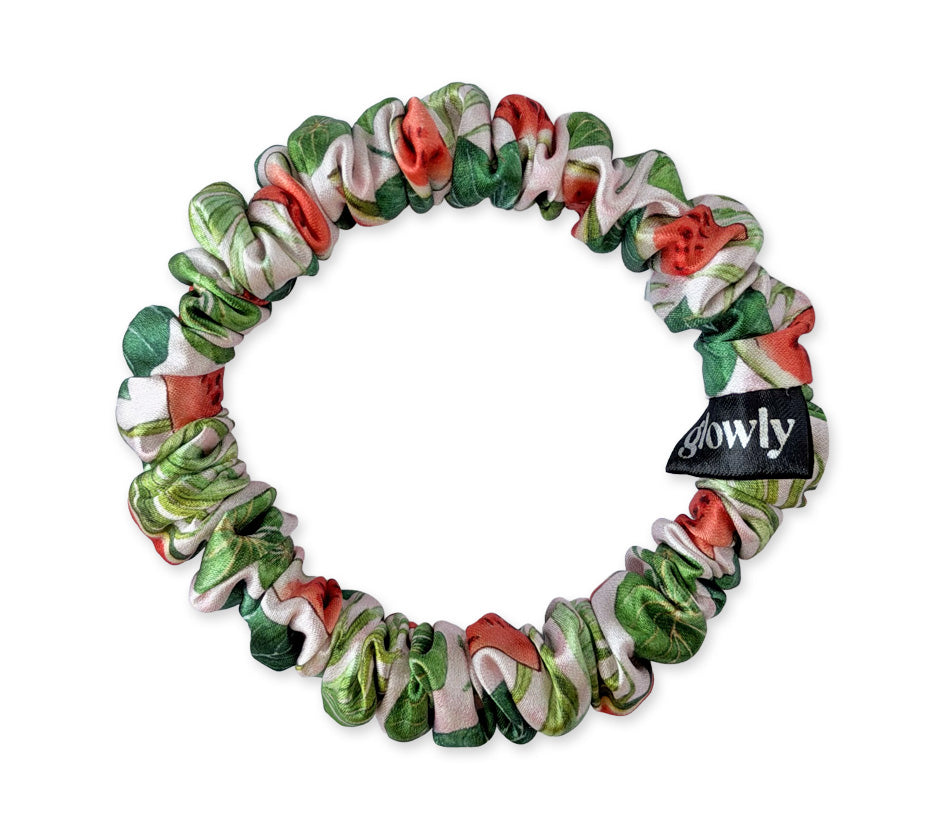 Mini saténová scrunchie - Watermelon
