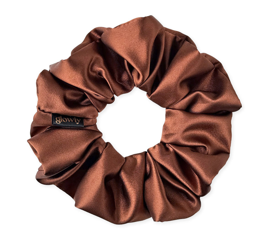 Saténová scrunchie - Milk Chocolate