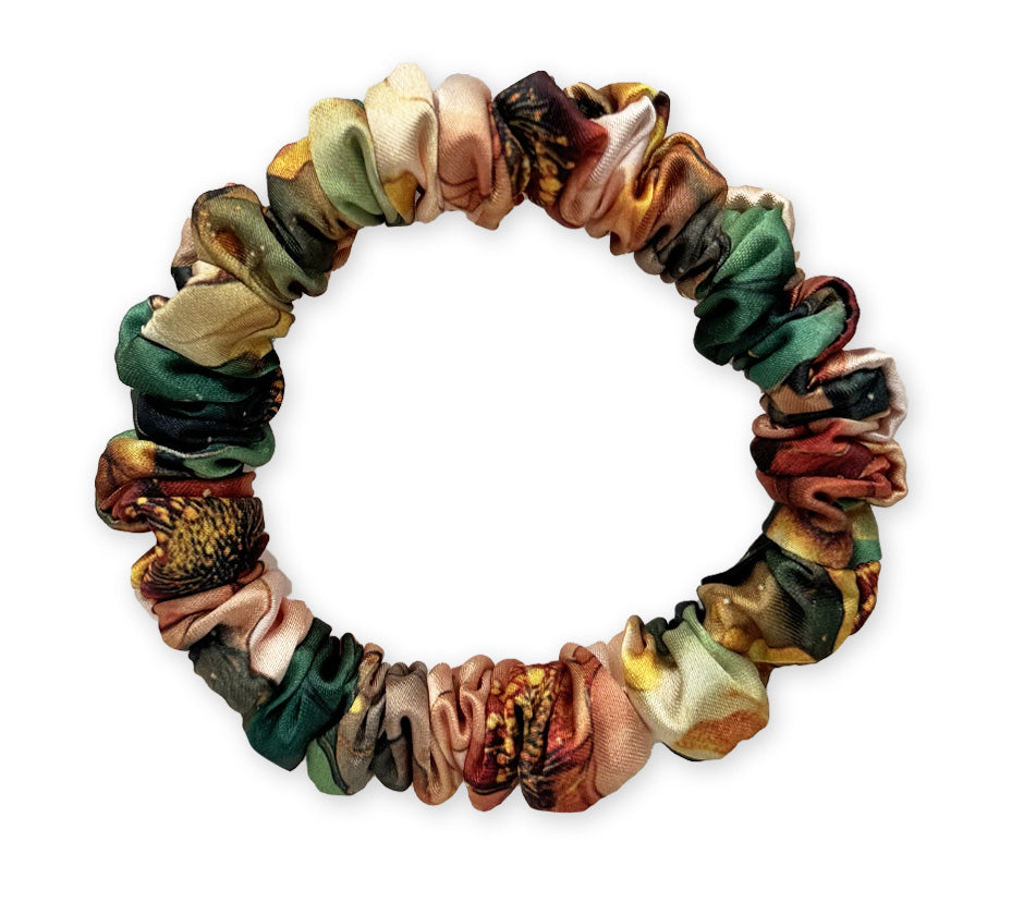 Mini saténová scrunchie - Cuprum