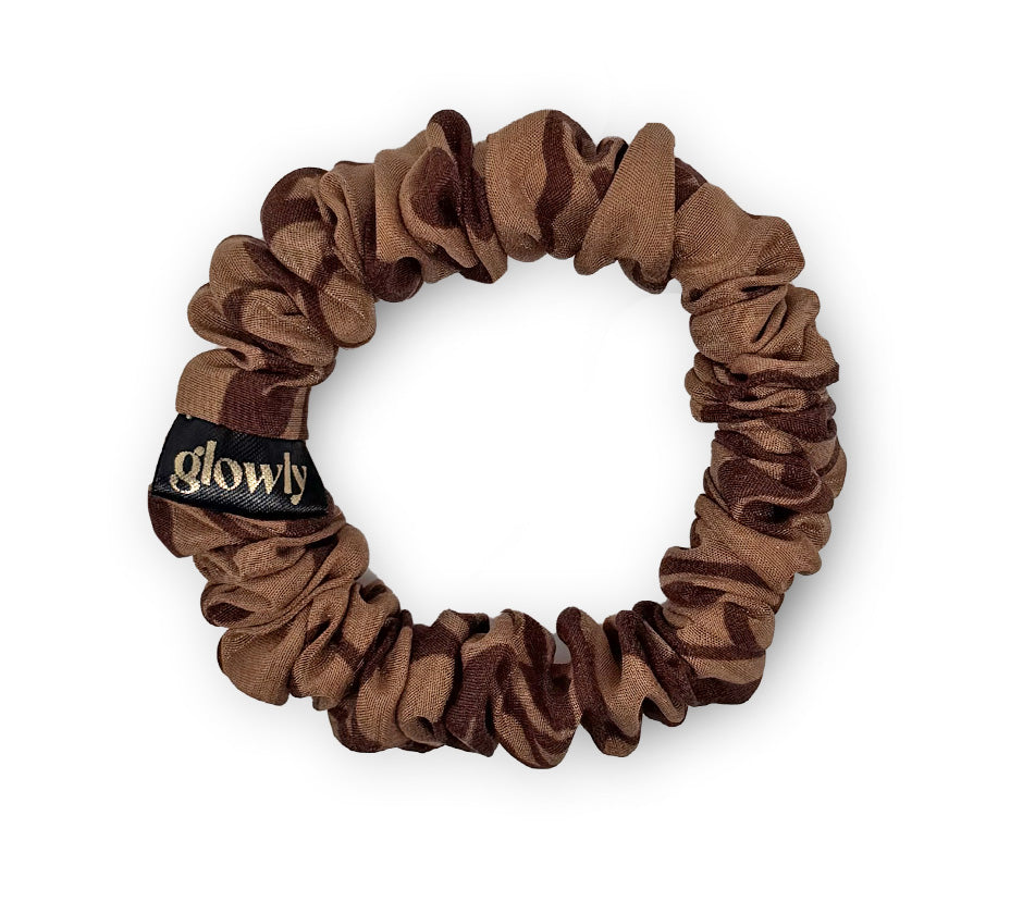 Mini hedvábná scrunchie - Mocha Mocha