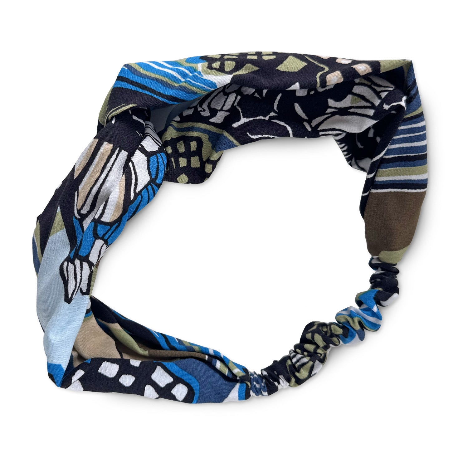 Viskózová čelenka Twist - Urban blue