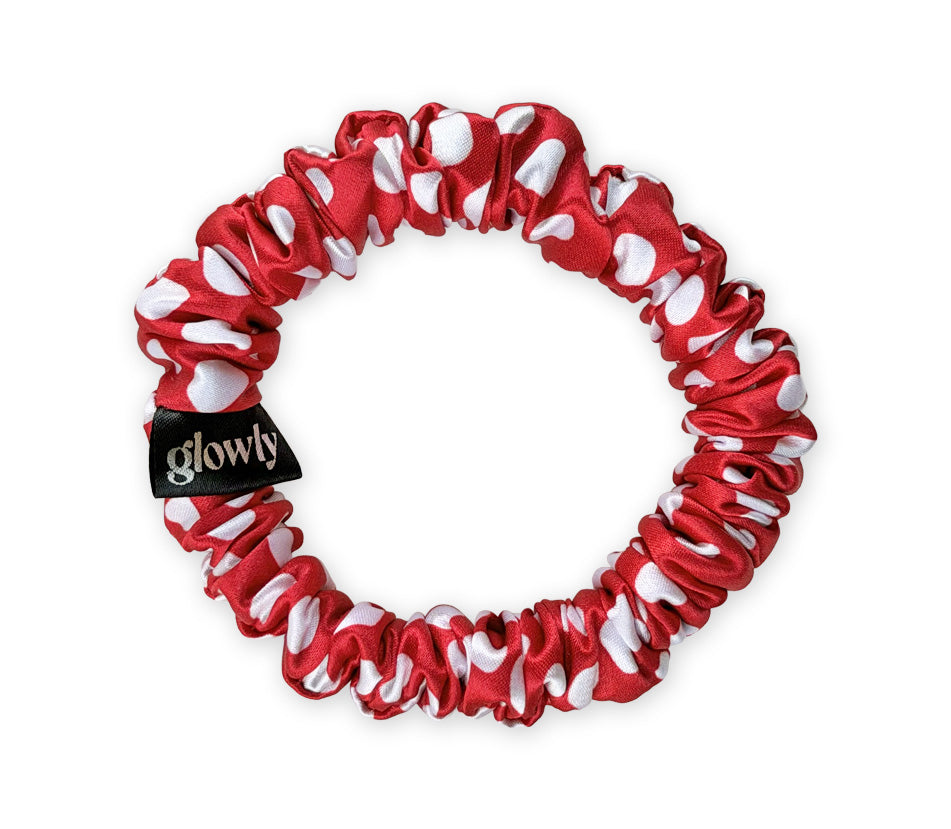 Mini saténová scrunchie - Muchomůrka