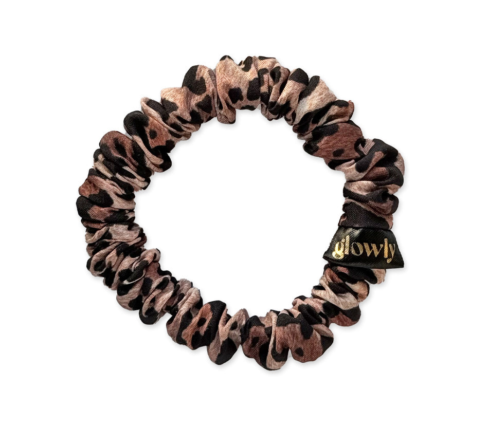 Mini saténová scrunchie - Panther