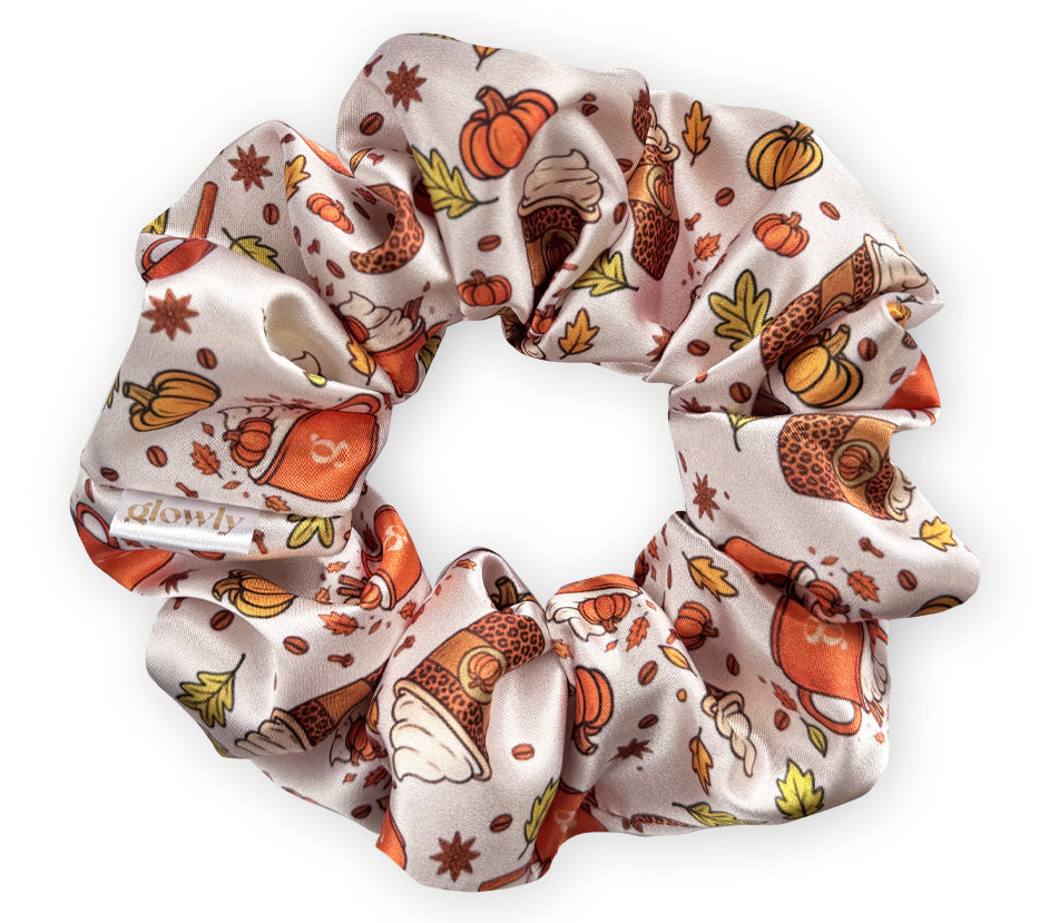 Saténová scrunchie - Pumpkin Spice