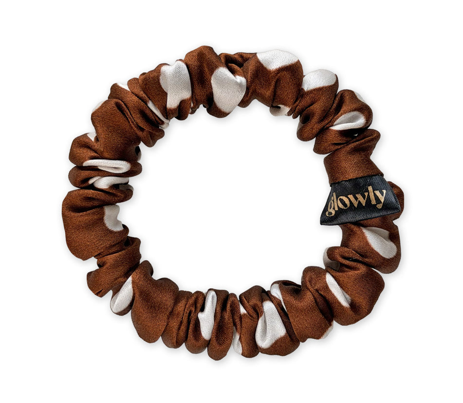 Mini hedvábná scrunchie - Nocciola