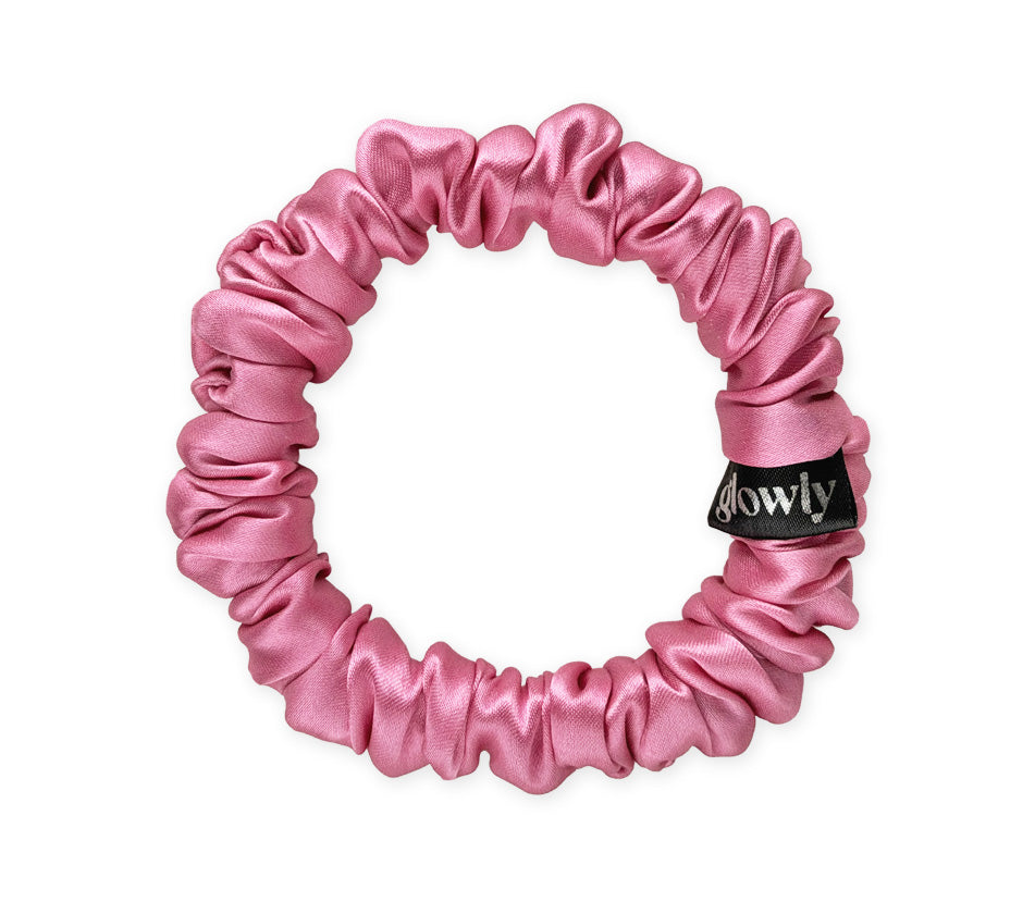 Mini hedvábná scrunchie - Růžová