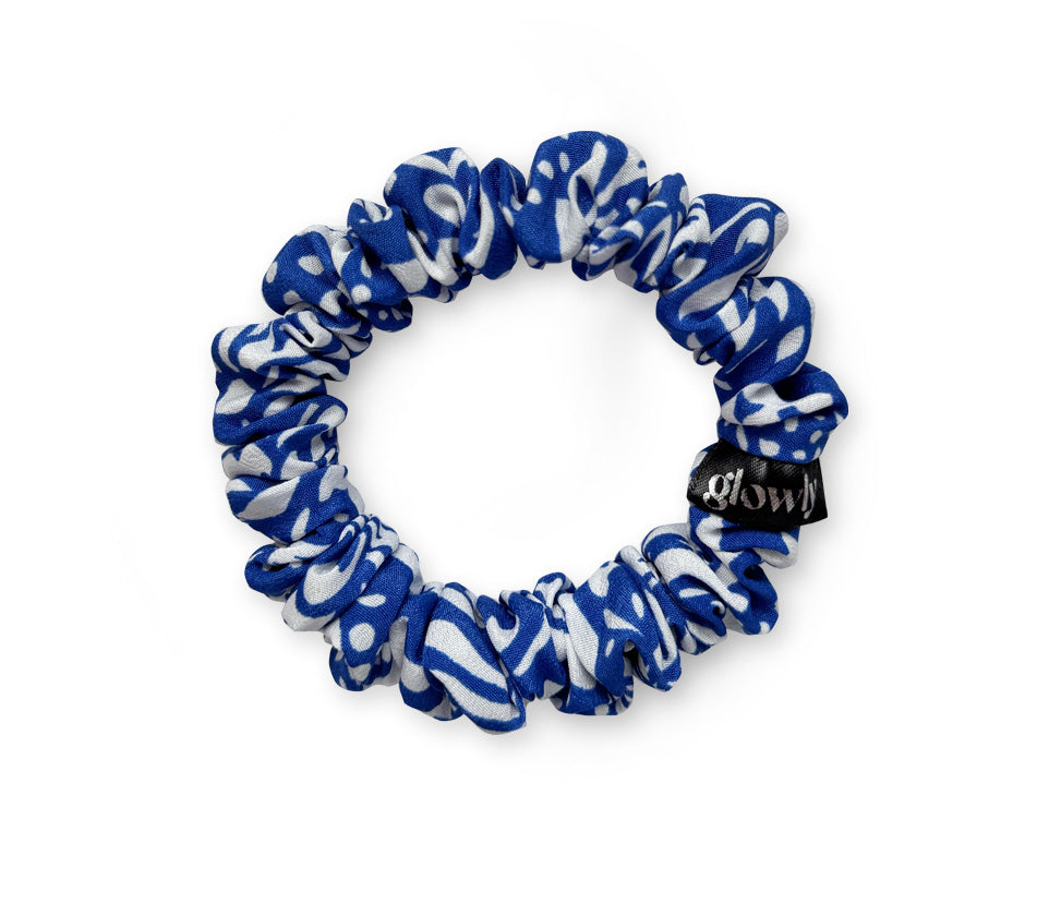 Mini saténová scrunchie - Santorini