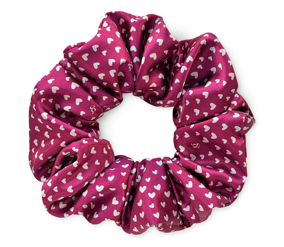Saténová scrunchie - Hearts 1/2