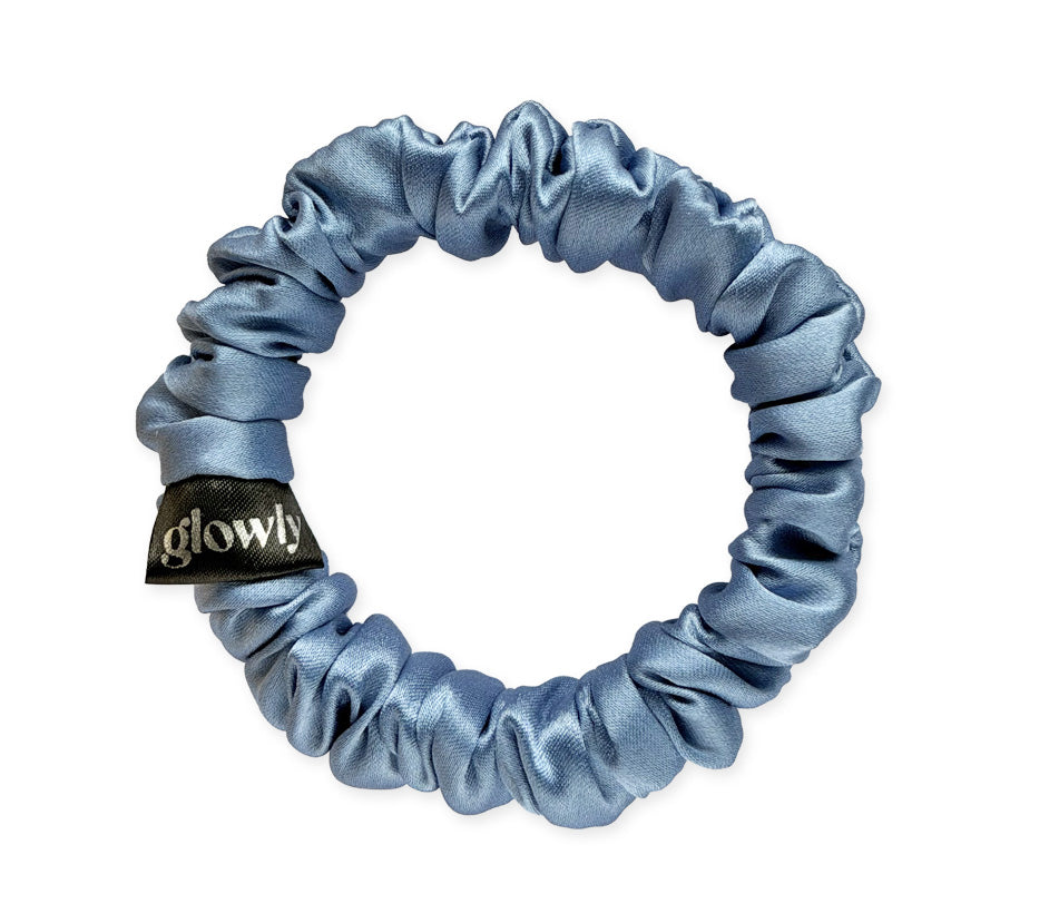 Mini hedvábná scrunchie - Světle modrá