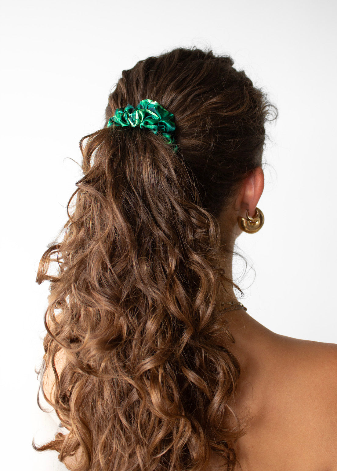 Mini saténová scrunchie - Země